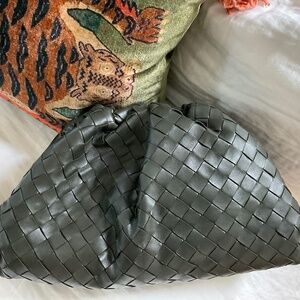 Bottega Venetta Large Pouch- Dark Green